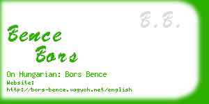 bence bors business card